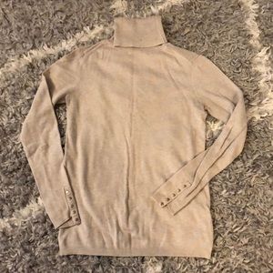 Zara knit Long sleeve with button accent turtleneck sweater S
